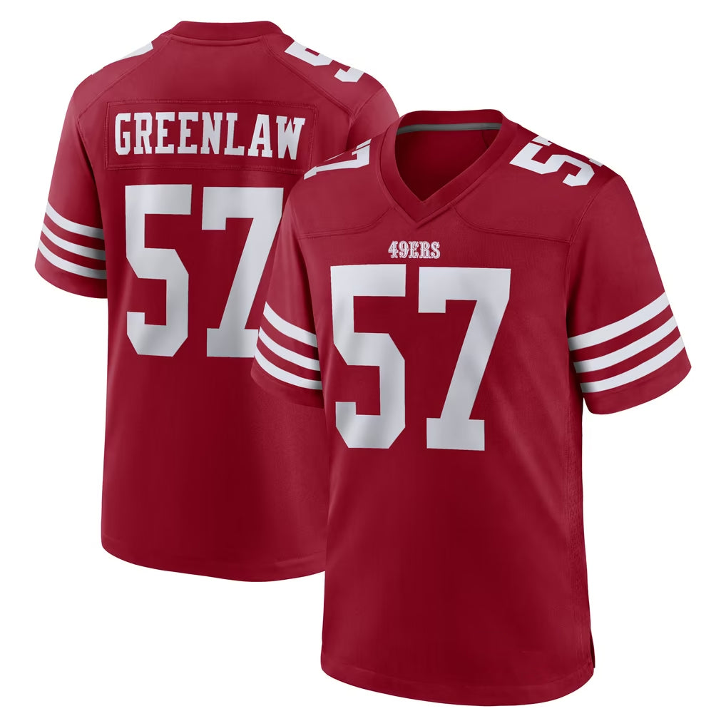 SF.49ers #57 Dre Greenlaw Player Red Game Home Edoa Stitched Jerseys