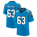 C.Panthers #63 Rasheed Walker Player Blue Home Game Edoa Stitched Jerseys