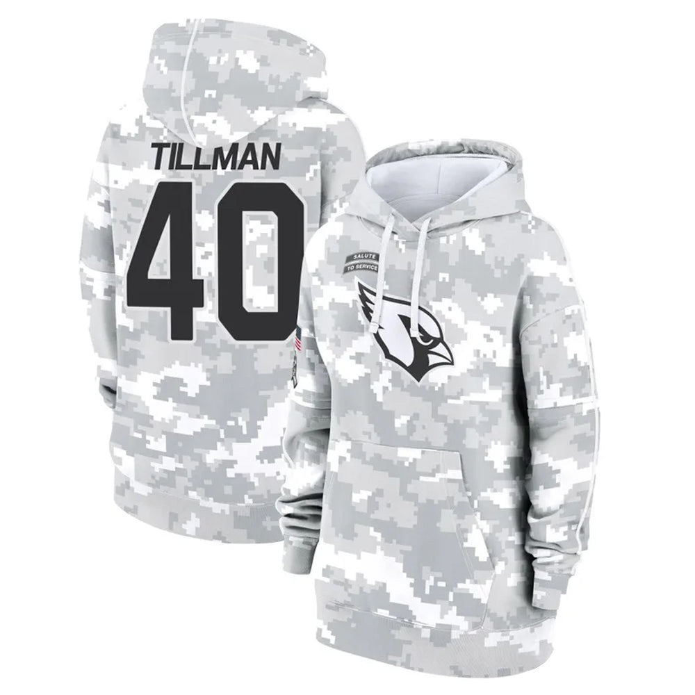 A.Cardinals #40 Pat Tillman Player Arctic Camo Salute to Service Limited Hoodie Edoa Stitched Jerseys