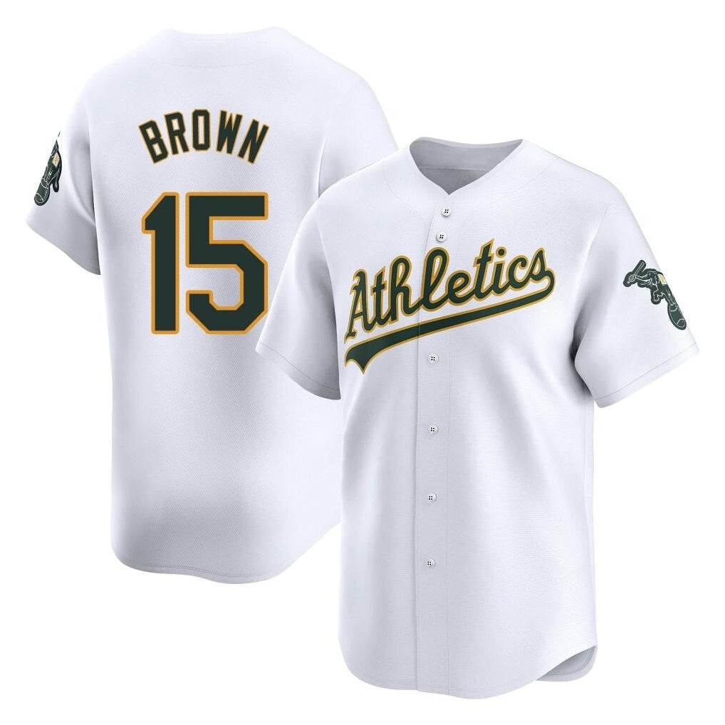 Athletics #15 Seth Brown Player White Limited Home Game Edoa Stitched Jerseys