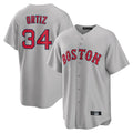 B.Red Sox #34 David Ortiz Player Gray Road Home Game Edoa Stitched Jerseys