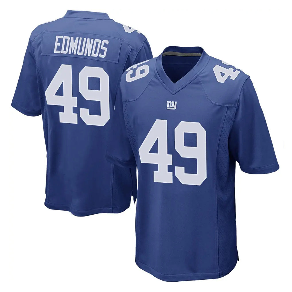 NY.Giants #49 Tremaine Edmunds Player Royal Home Game Edoa Stitched Jerseys