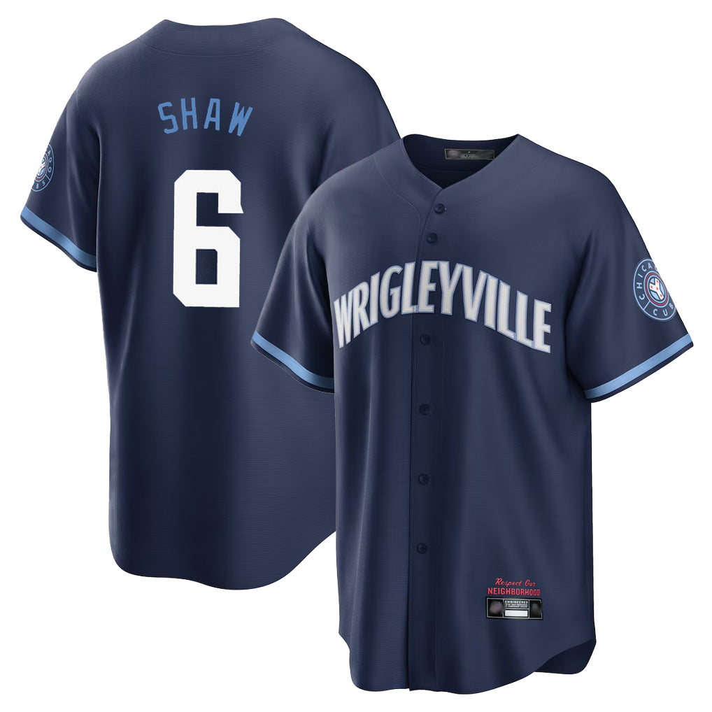 C.Cubs #6 Matt Shaw Player Navy City Connect Home Game Edoa Stitched Jerseys