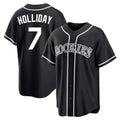 C.Rockies #7 Matt Holliday Player Black Fashion Out Home Game Edoa Stitched Jerseys