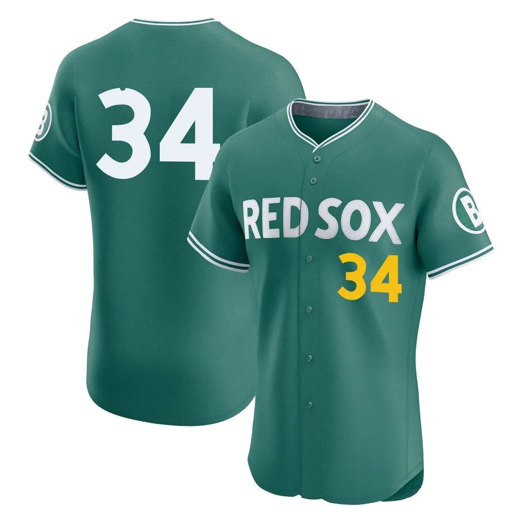 B.Red Sox #34 David Ortiz Player Green City Connect Limited Elite Home Game Edoa Stitched Jerseys