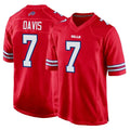 B.Bills #7 Ray Davis Player Red Home Game Edoa Stitched Jerseys
