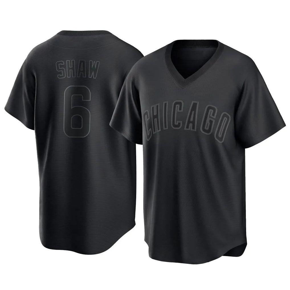 C.Cubs #6 Matt Shaw Player Black T-shirt Home Game Edoa Stitched Jerseys