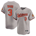 B.Orioles #3 Taylor Ward Player Gray Limited Home Game Edoa Stitched Jerseys