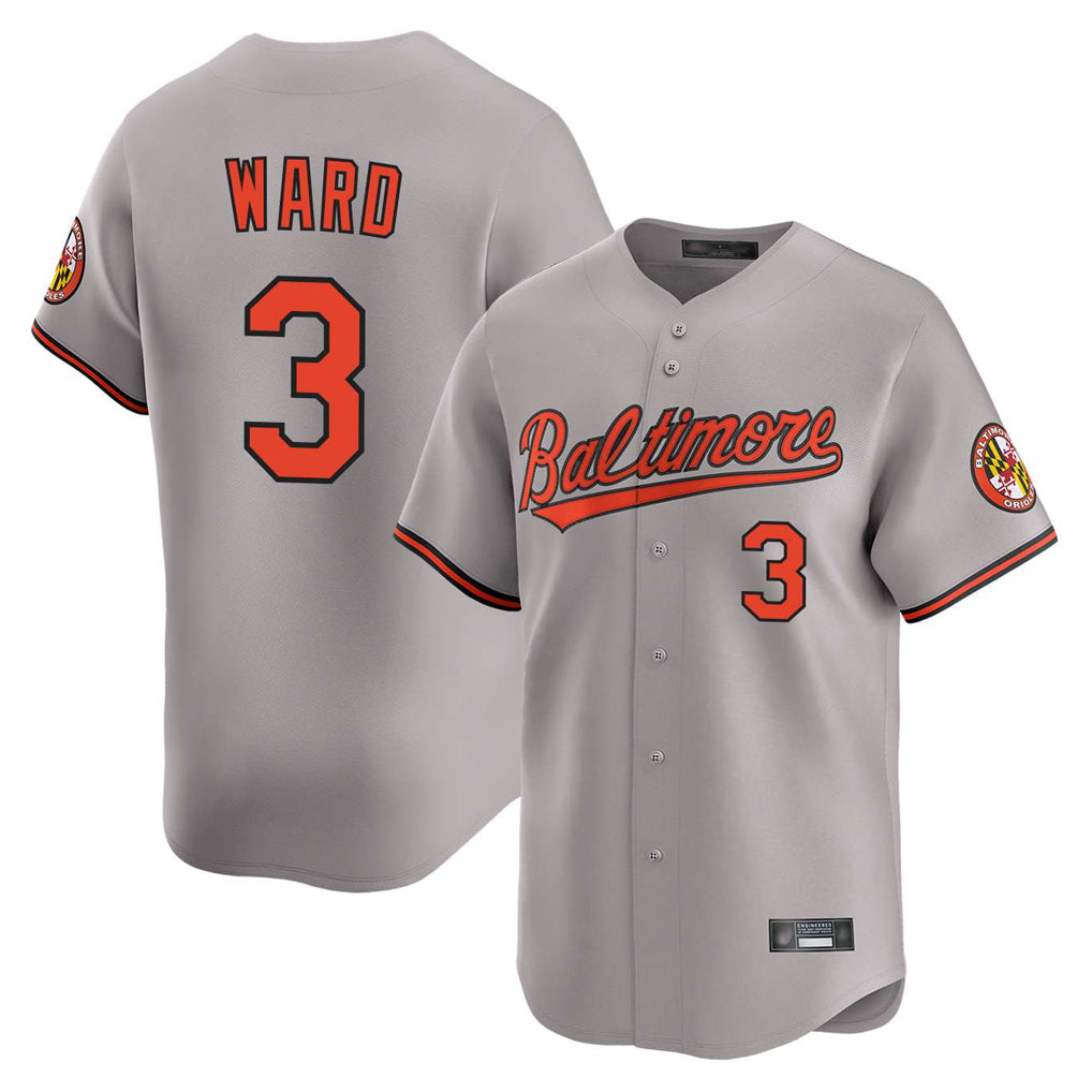 B.Orioles #3 Taylor Ward Player Gray Limited Home Game Edoa Stitched Jerseys