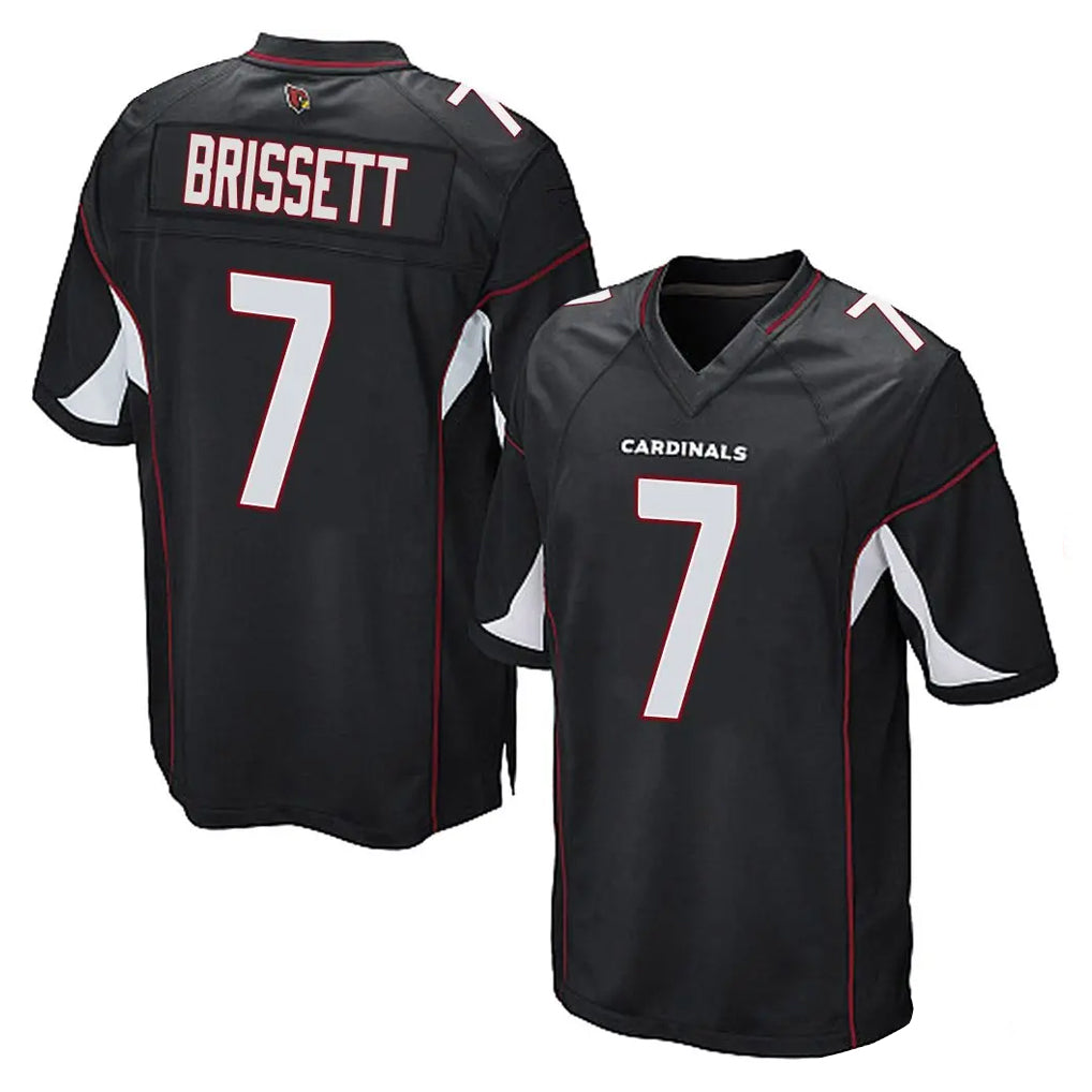A.Cardinals #7 Jacoby Brissett Player Black Home Game Edoa Stitched Jerseys