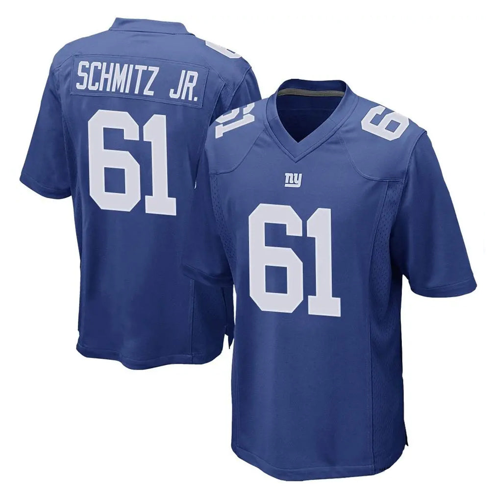 NY.Giants #61 John Michael Schmitz Jr. Player Royal Home Game Edoa Stitched Jerseys