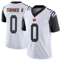 C.Bengals #0 DJ Turner II Player White Color Rush Vapor Untouchable Limted Home Game Edoa Stitched Jerseys