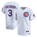 C.Cubs #3 Alex Bregman Player White Limited Home Game Edoa Stitched Jerseys