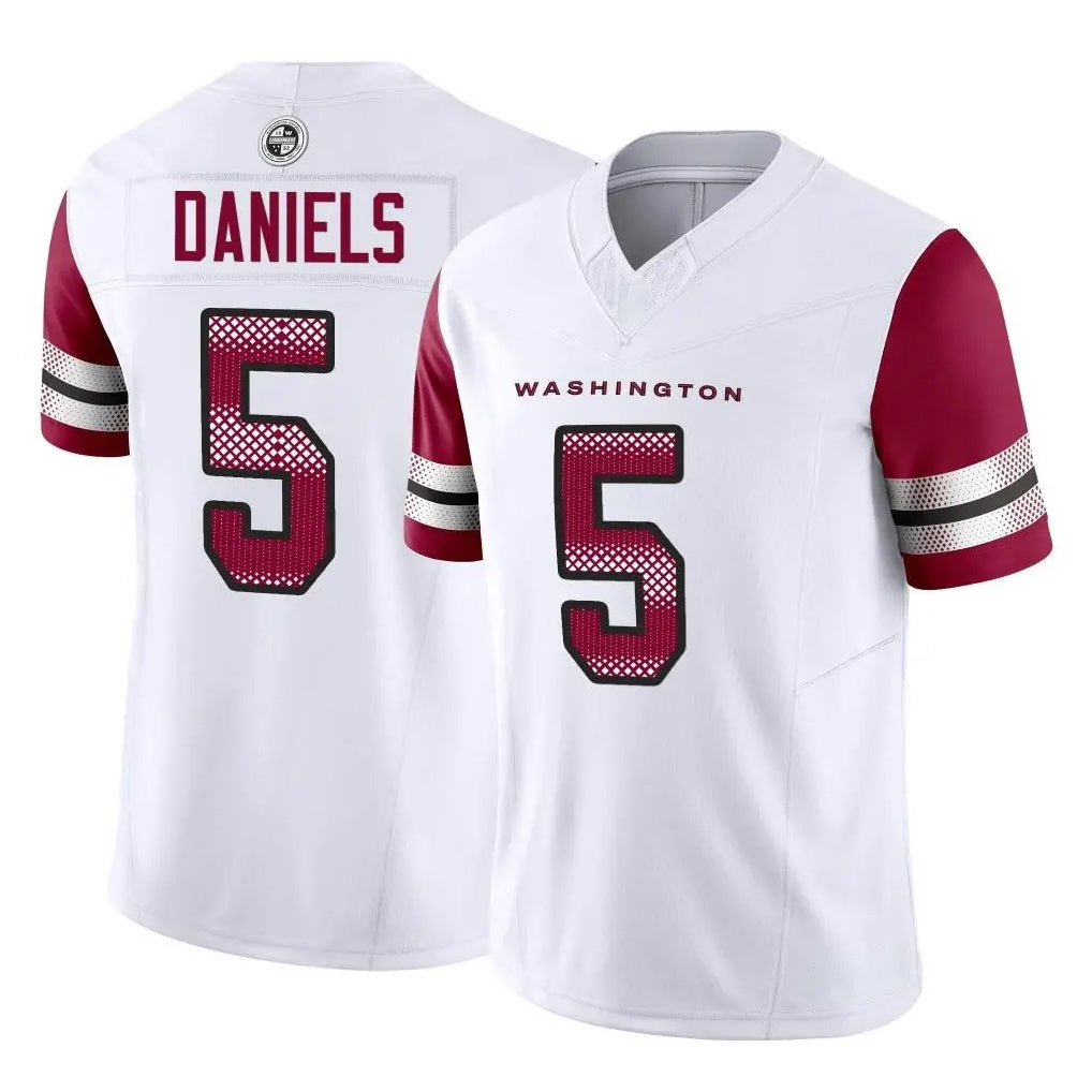 W.Commanders #5 Jayden Daniels White Vapor F.U.S.E. Limited Home Game Edoa Stitched Jerseys