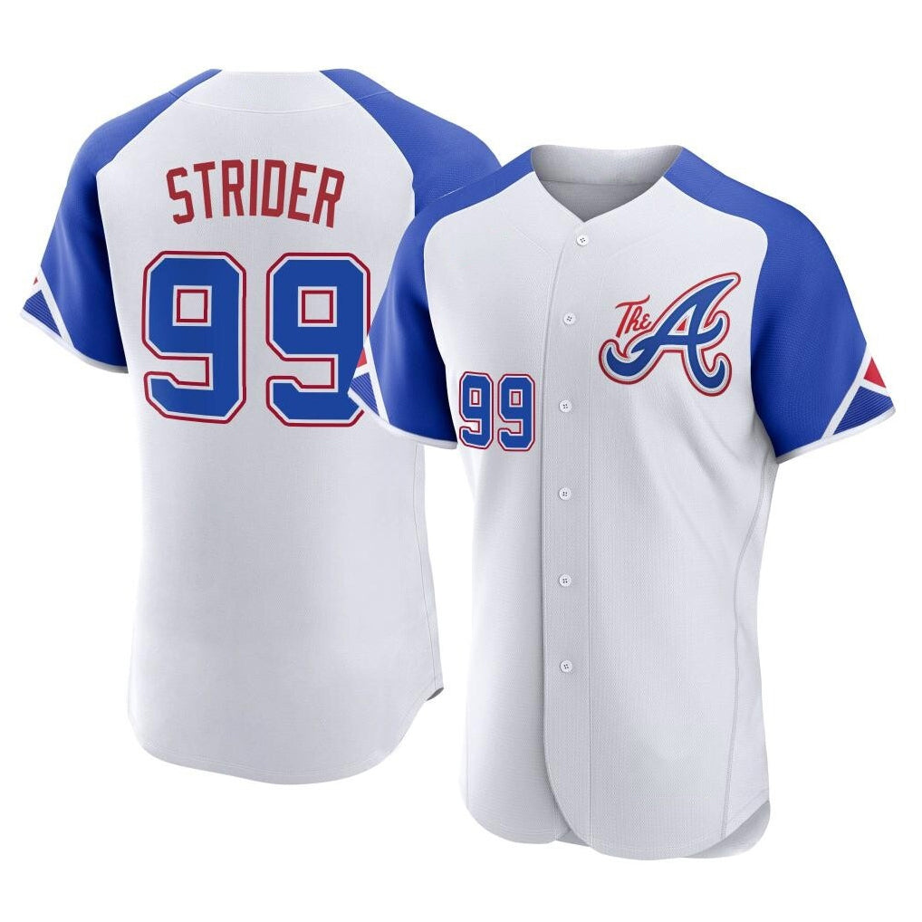 A.Braves #99 Spencer Strider Player White City Connect Limited Elite Home Game Edoa Stitched Jerseys