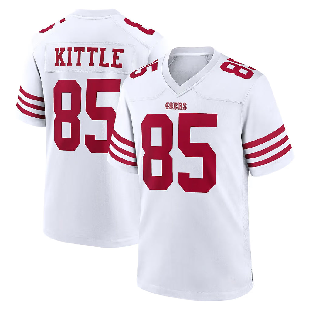 SF.49ers #85 George Kittle Player White Game Home Edoa Stitched Jerseys