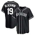 C.Rockies #19 Charlie Blackmon Player Black Fashion Out Home Game Edoa Stitched Jerseys