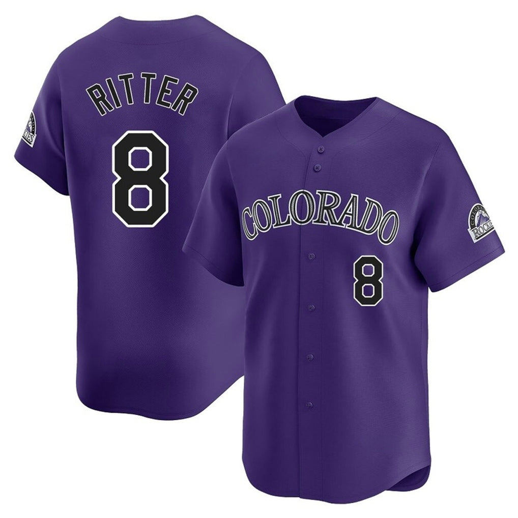 C.Rockies #8 Ryan Ritter Player Purple Limited Home Edoa Stitched Jerseys