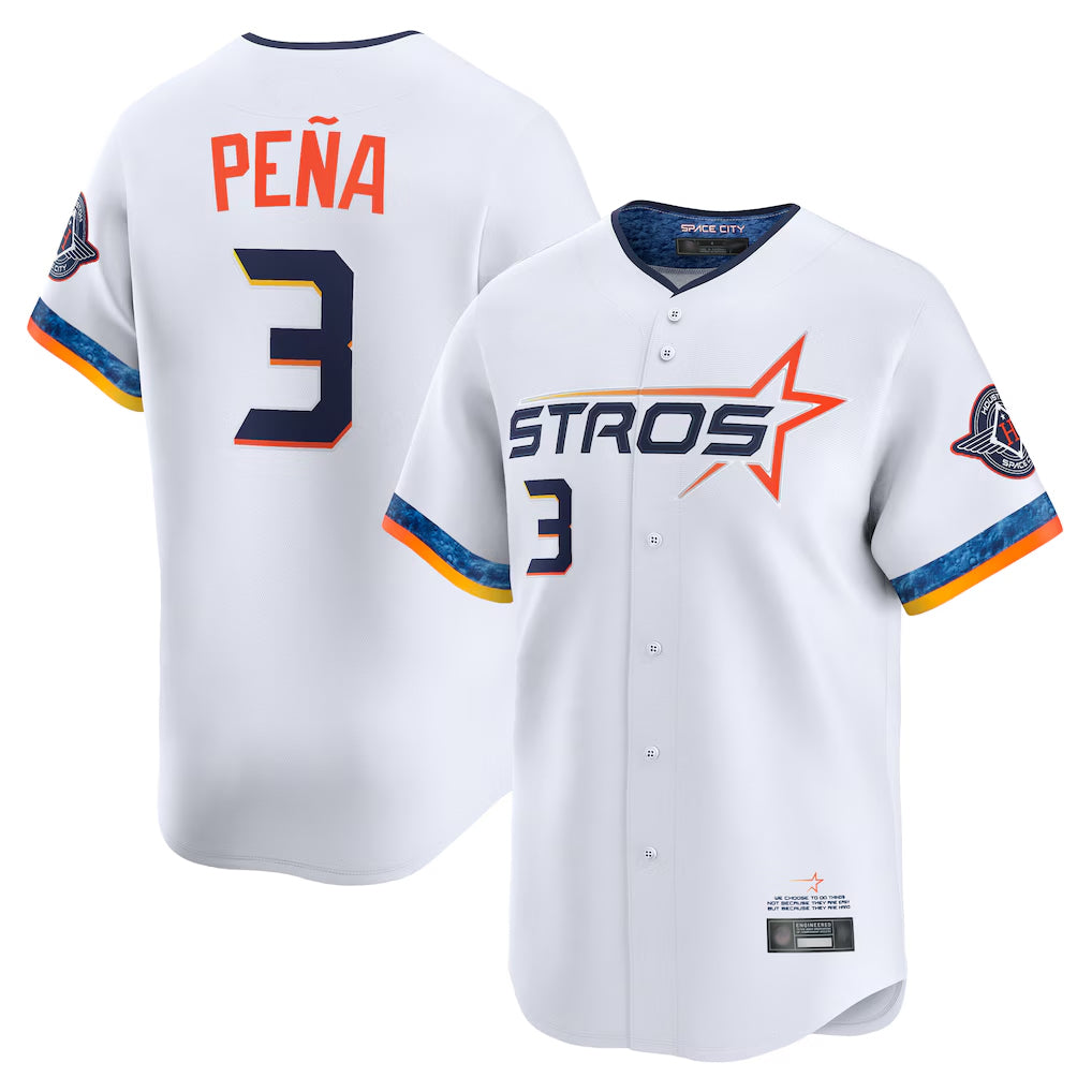 H.Astros #3 Jeremy Pe?a Player White City Connect Limited Home Edoa Stitched Jerseys