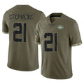 NY.Jets #21 Brandon Stephens Player Olive Salute To Service Limited Edoa Stitched Jerseys