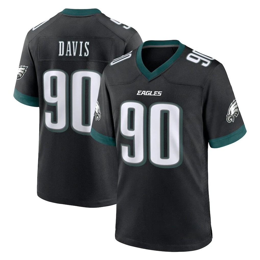 P.Eagles #90 Jordan Davis Player Black Game Home Edoa Stitched Jerseys