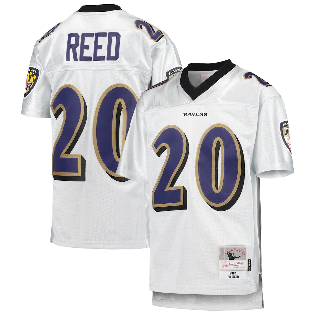 B.Ravens #20 Ed Reed Player White Mitchell & Ness Platinum Legacy Limtied Edoa Stitched Jerseys