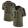 B.Bills #31 Maxwell Hairston Player Olive Salute To Service Limited Game Edoa Stitched Jerseys