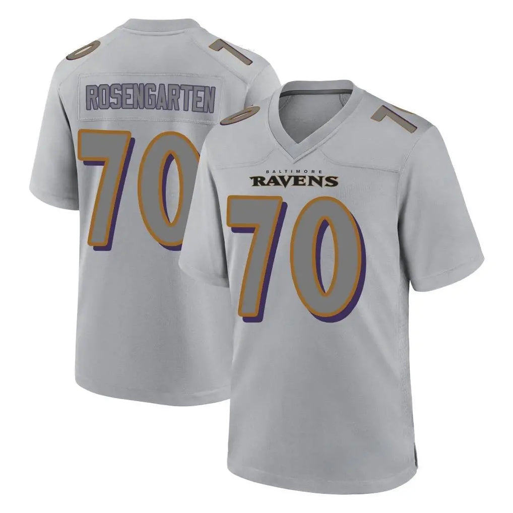 B.Ravens #70 Roger Rosengarten Player Gray Color Rush Vapor Untouchable Game Edoa Stitched Jerseys