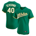 Athletics #40 Luis Severino Player Kelly Green Limited Elite Home Game Edoa Stitched Jerseys