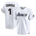 H.Astros #1 Carlos Correa Player White Throwback Cooperstown Collection Limited Edoa Stitched Jerseys