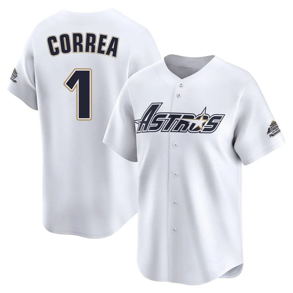 H.Astros #1 Carlos Correa Player White Throwback Cooperstown Collection Limited Edoa Stitched Jerseys