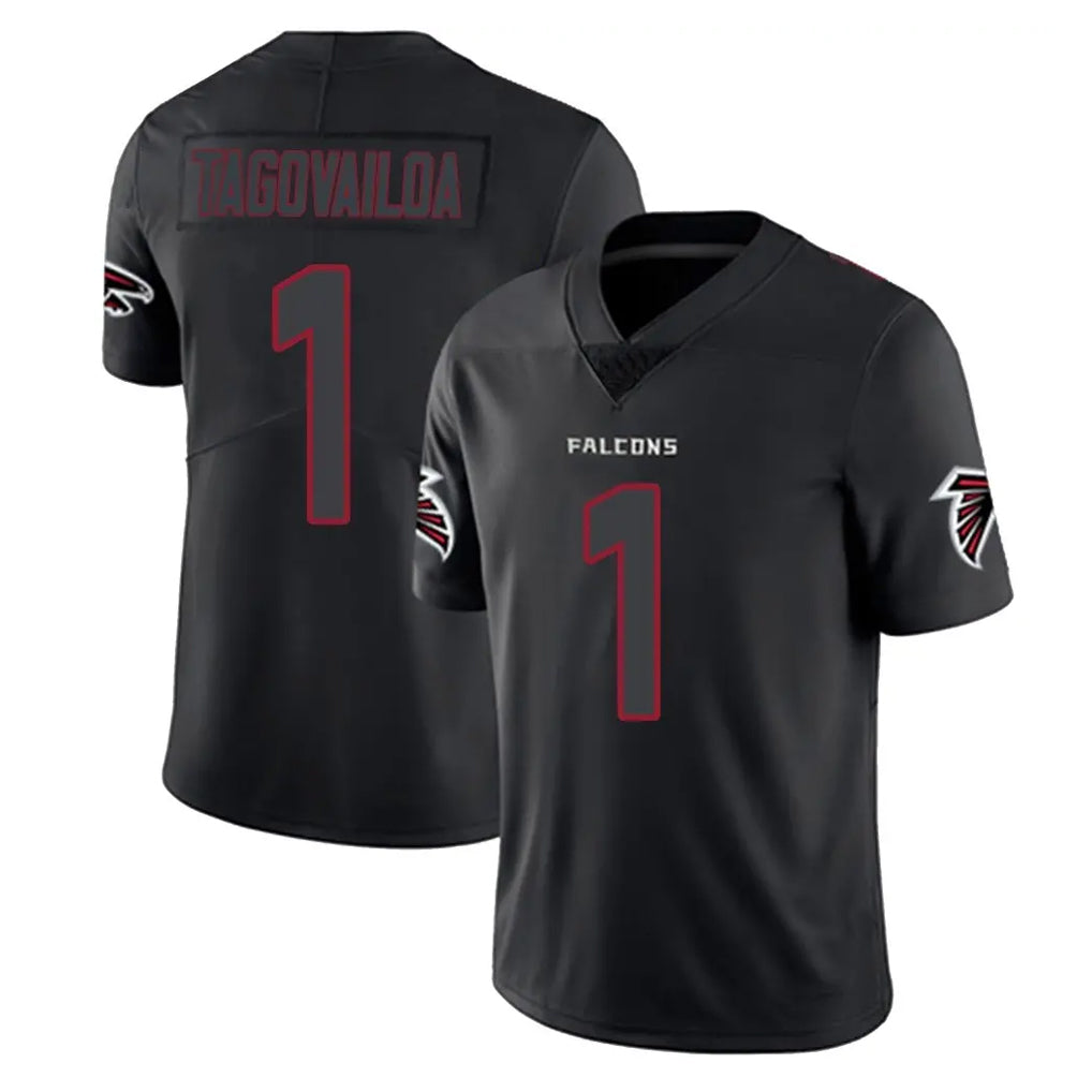 A.Falcons #1 Tua Tagovailoa Player Black Impact Limited Game Edoa Stitched Jerseys