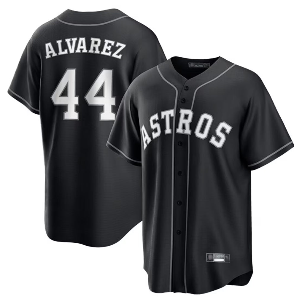 H.Astros #44 Yordan Alvarez Player Black Home Game Edoa Stitched Jerseys