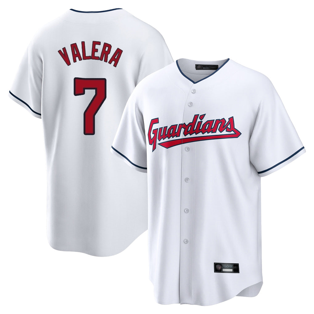 C.Guardians #7 George Valera Player White Home Game Edoa Stitched Jerseys