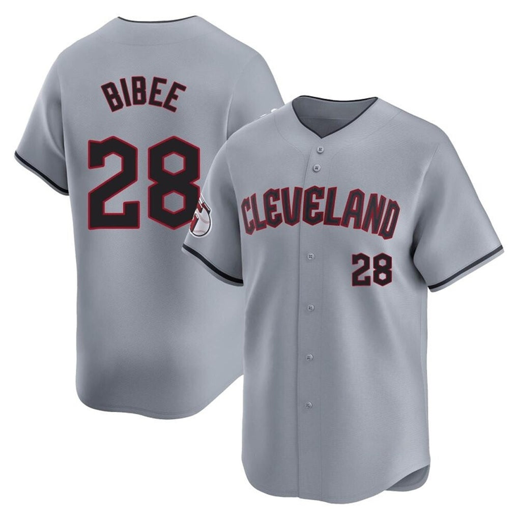 C.Guardians #28 Tanner Bibee Player Gray Road Limited Home Edoa Stitched Jerseys