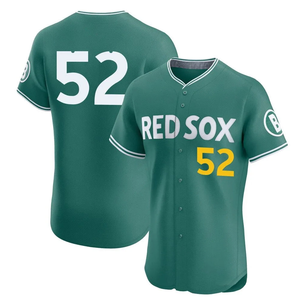 B.Red Sox #52 Wilyer Abreu Player Green City Connect Limited Elite Home Game Edoa Stitched Jerseys