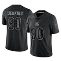 C.Bengals #90 Kris Jenkins Jr Player Black Reflective Limited Game Edoa Stitched Jerseys