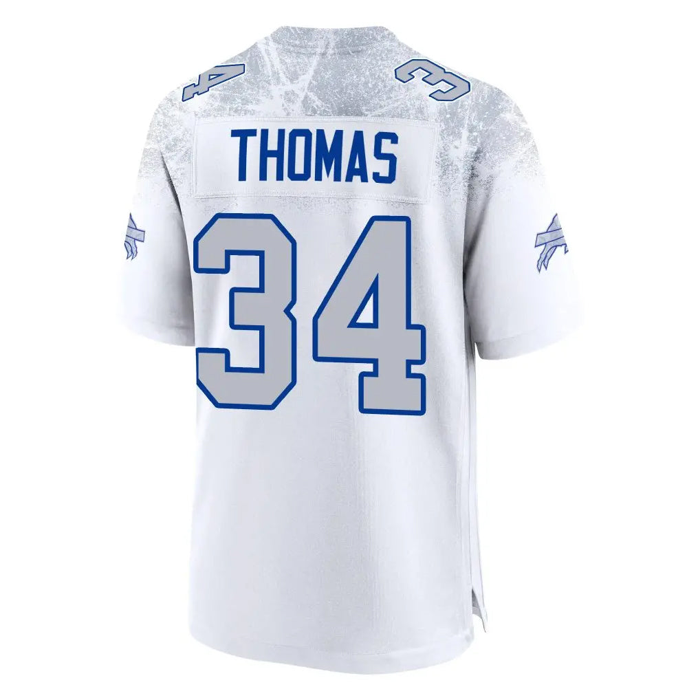 B.Bills #34 Thurman Thomas Player White Rivalries Collection Game Edoa Stitched Jerseys