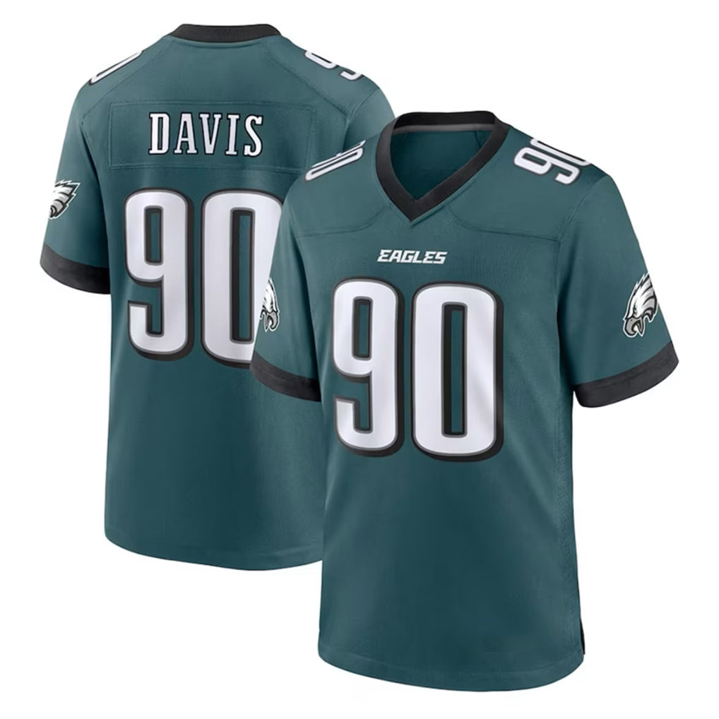 P.Eagles #90 Jordan Davis Player Green Home Game Edoa Stitched Jerseys
