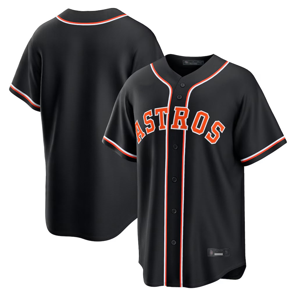 H.Astros ## Astros Blank Player Black Fashion Out Home Game Edoa Stitched Jerseys