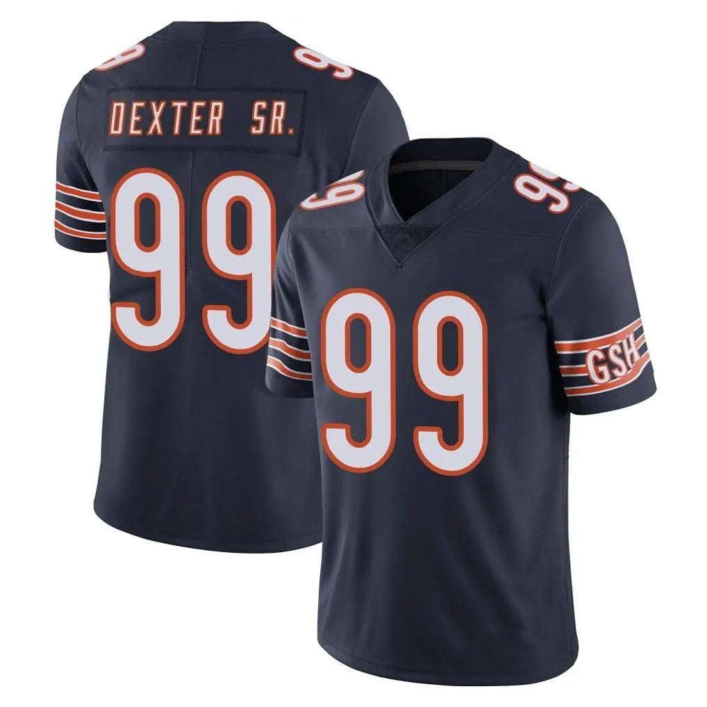 C.Bears #99 Gervon Dexter Sr. Player Navy Vapor Untouchable Limited Home Game Edoa Stitched Jerseys