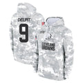 C.Browns #9 Grant Delpit Player Arctic Camo Salute to Service Hoodies Limited Game Edoa Stitched Jerseys