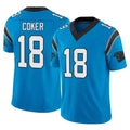 C.Panthers #18 Jalen Coker Player Blue Vapor F.U.S.E. Limited Home Game Edoa Stitched Jerseys