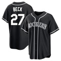 C.Rockies #27 Jordan Beck Player Black Fashion Out Home Game Edoa Stitched Jerseys