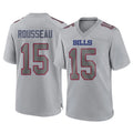 B.Bills #15 Greg Rousseau Player Gray Home Game Edoa Stitched Jerseys