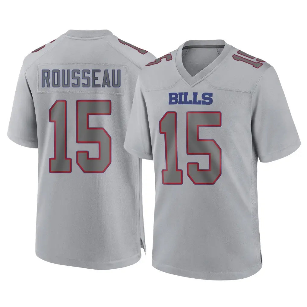B.Bills #15 Greg Rousseau Player Gray Home Game Edoa Stitched Jerseys