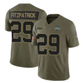 NY.Jets #29 Minkah Fitzpatrick Player Olive 2025 Salute To Service Limited Edoa Stitched Jerseys