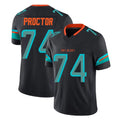 M.Dolphins #74 Kadyn Proctor Player Black Limited Pitch Rivalries Collection Home Game Edoa Stitched Jerseys