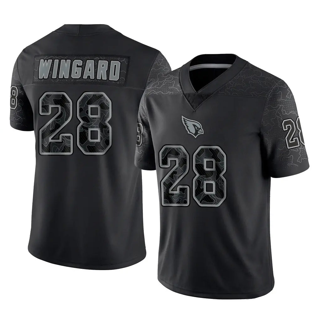 A.Cardinals #28 Andrew Wingard Player Black RFLCTV Limited Home Game Edoa Stitched Jerseys