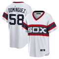 C.White Sox #58 Seranthony Dom¨ªnguez Player White T-shirt Home Game Edoa Stitched Jerseys